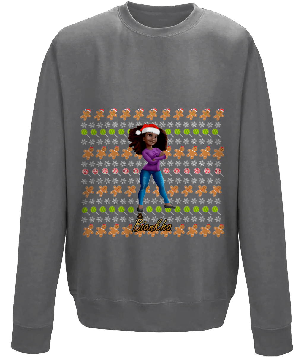 Biankha With Gingerbreads Kids Christmas Jumper