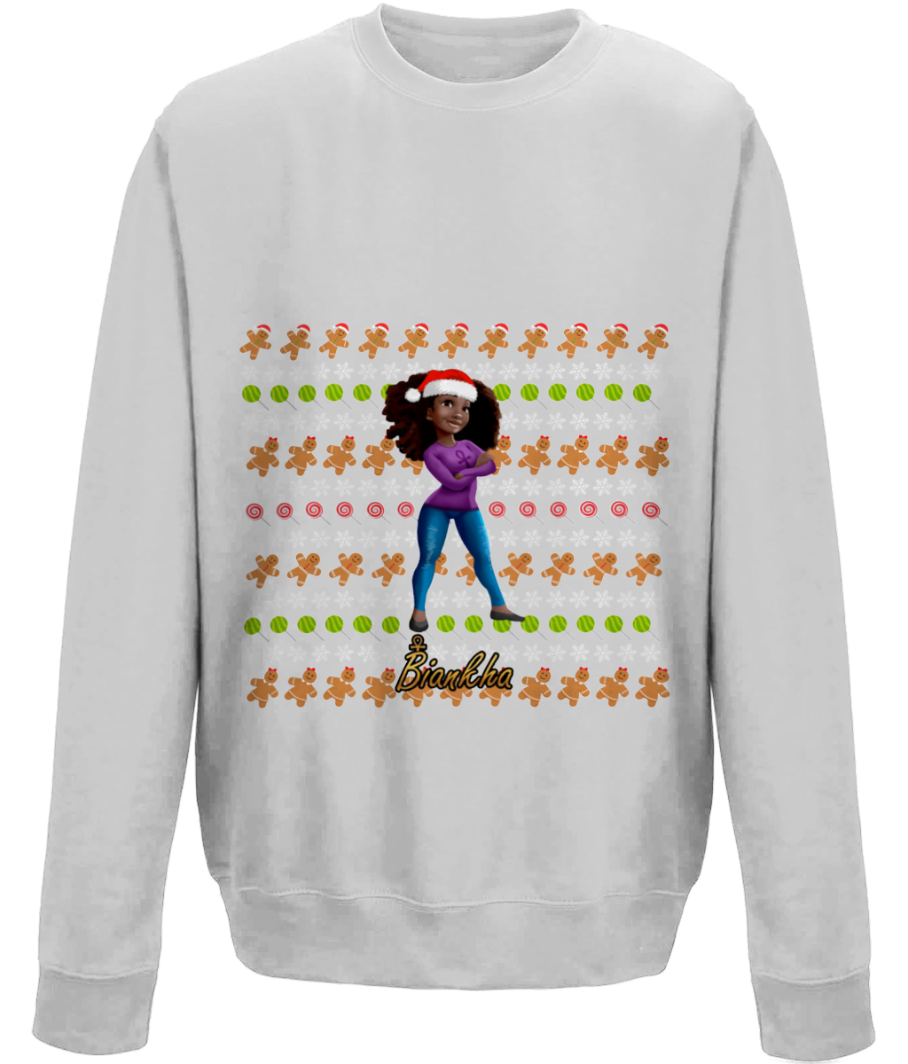 Biankha With Gingerbreads Kids Christmas Jumper