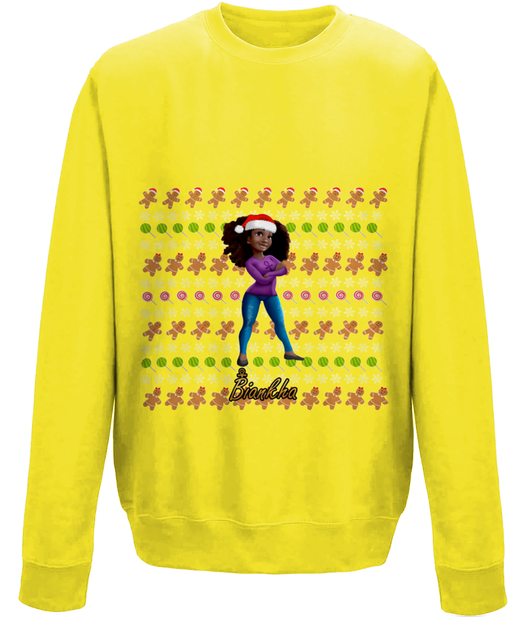 Biankha With Gingerbreads Kids Christmas Jumper