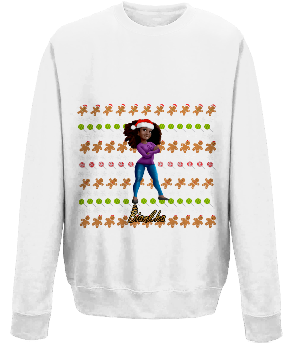 Biankha With Gingerbreads Kids Christmas Jumper