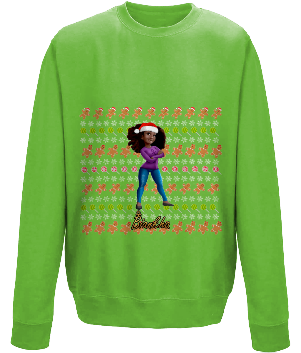 Biankha With Gingerbreads Kids Christmas Jumper