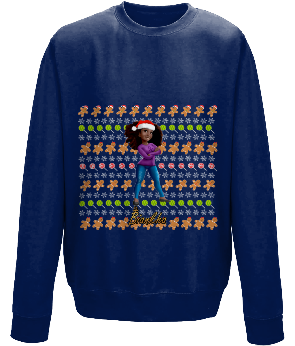 Biankha With Gingerbreads Kids Christmas Jumper