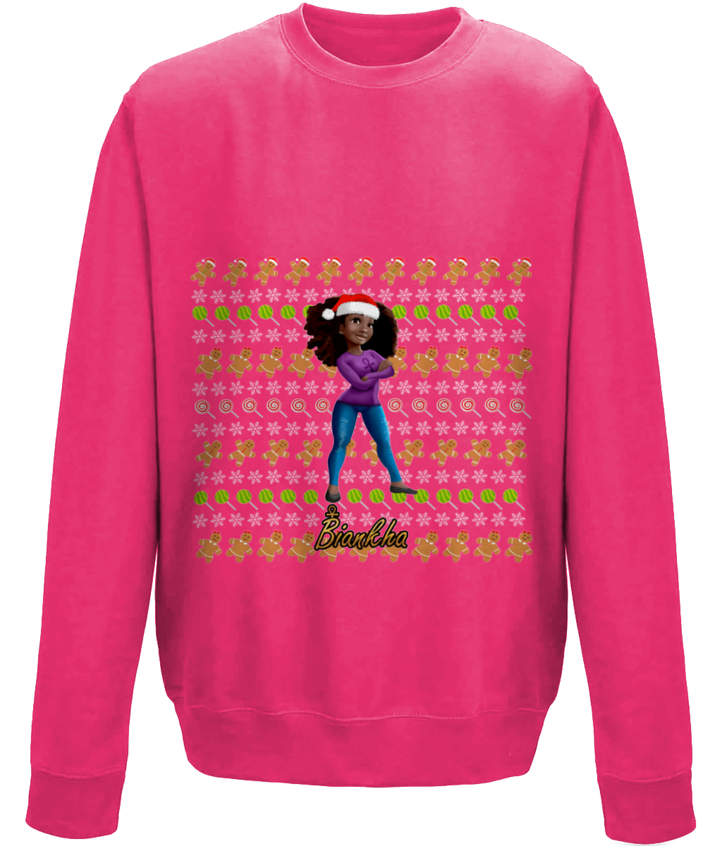 Biankha With Gingerbreads Kids Christmas Jumper