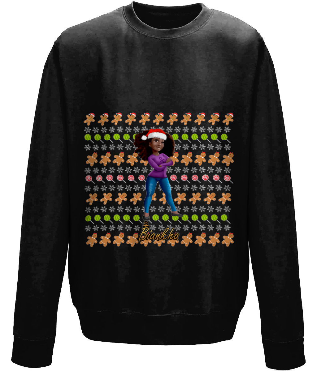 Biankha With Gingerbreads Kids Christmas Jumper