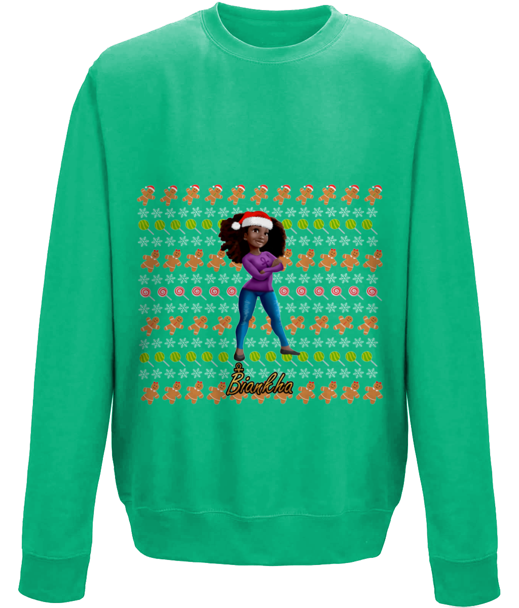 Biankha With Gingerbreads Kids Christmas Jumper