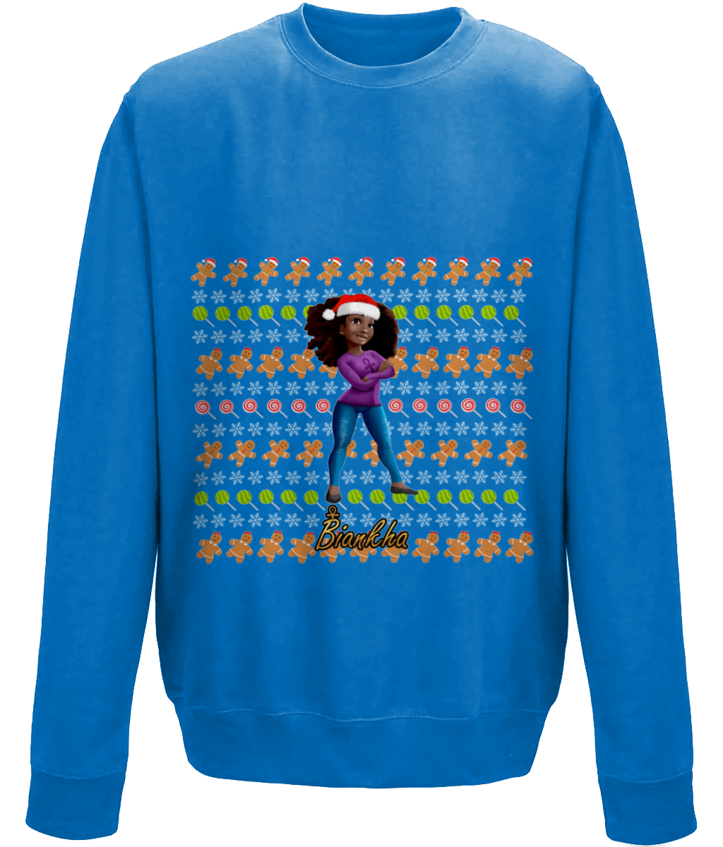 Biankha With Gingerbreads Kids Christmas Jumper