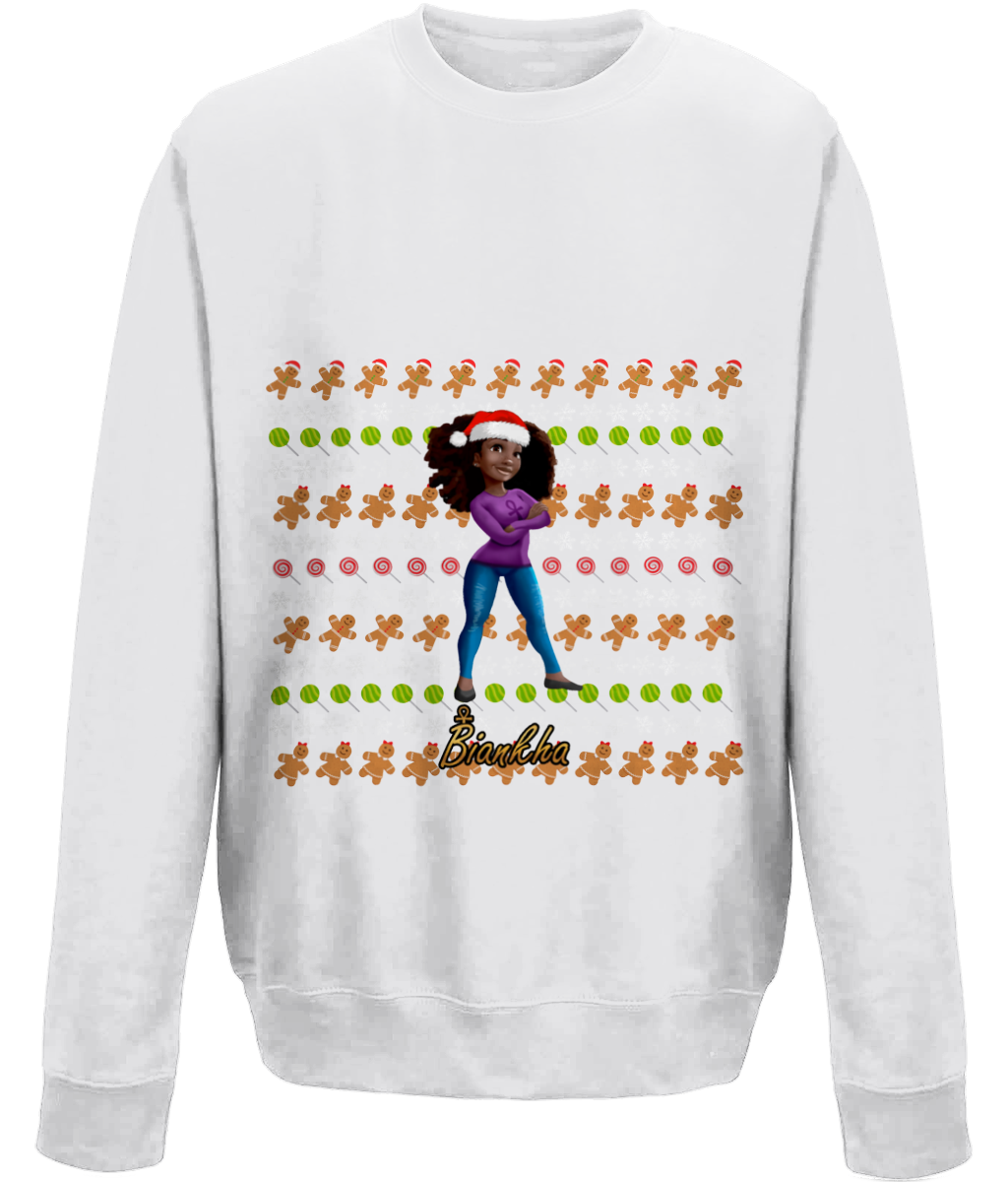 Biankha With Gingerbreads Kids Christmas Jumper